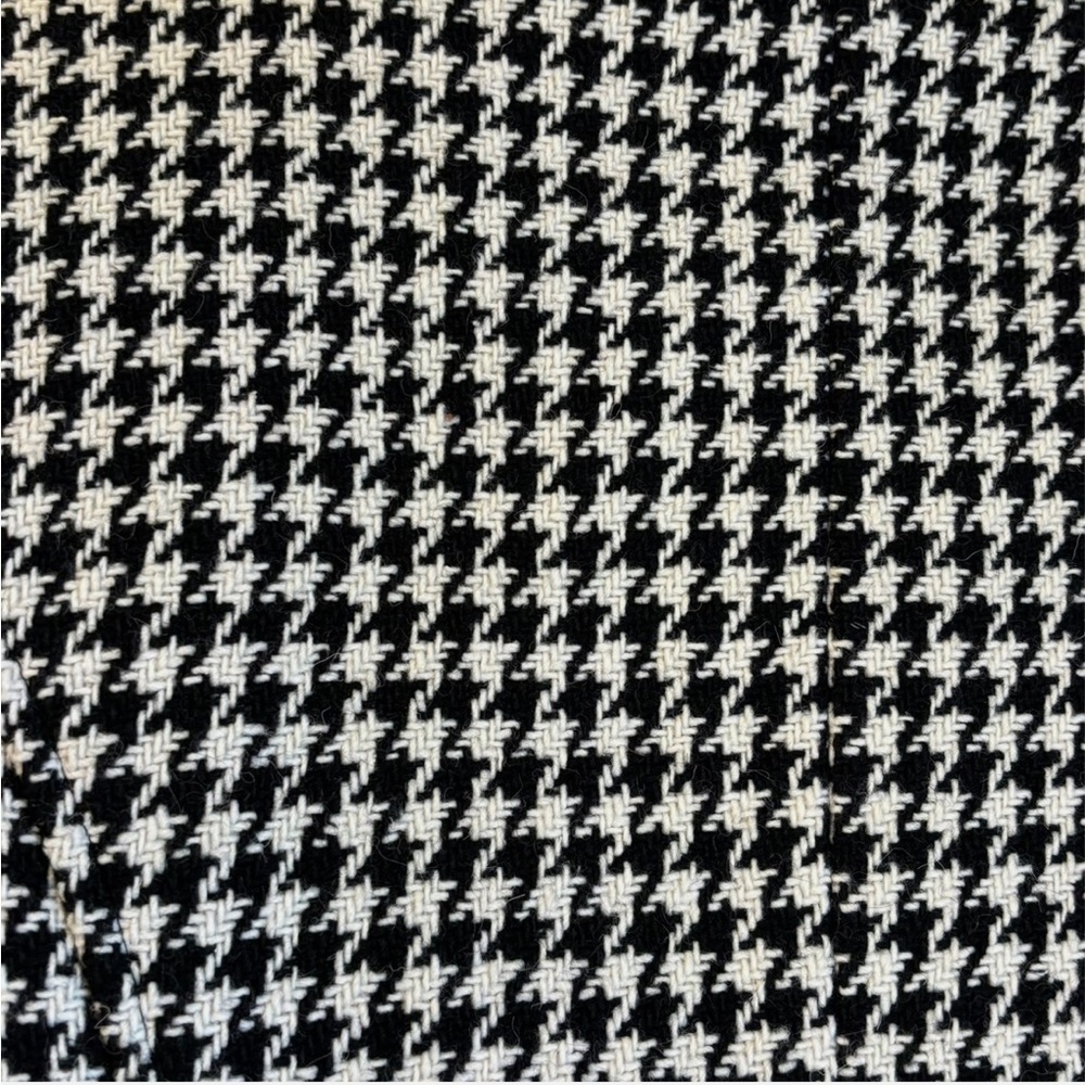 •Houndstooth Pea Coat Wool Blend Lg Pleated Peplum Retro Mod Vibe Dark Academia - Picture 4 of 6